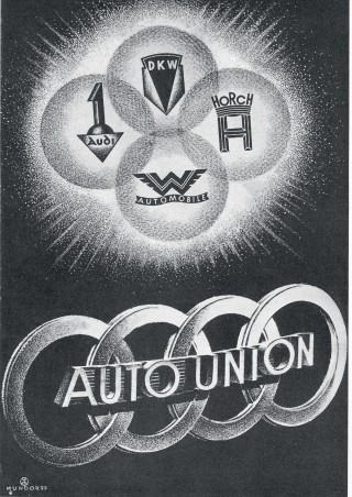 75 Jahre Vier Ringe/Fusion der Marken Audi, DKW, Horch und Wanderer am 29. Juni 1932