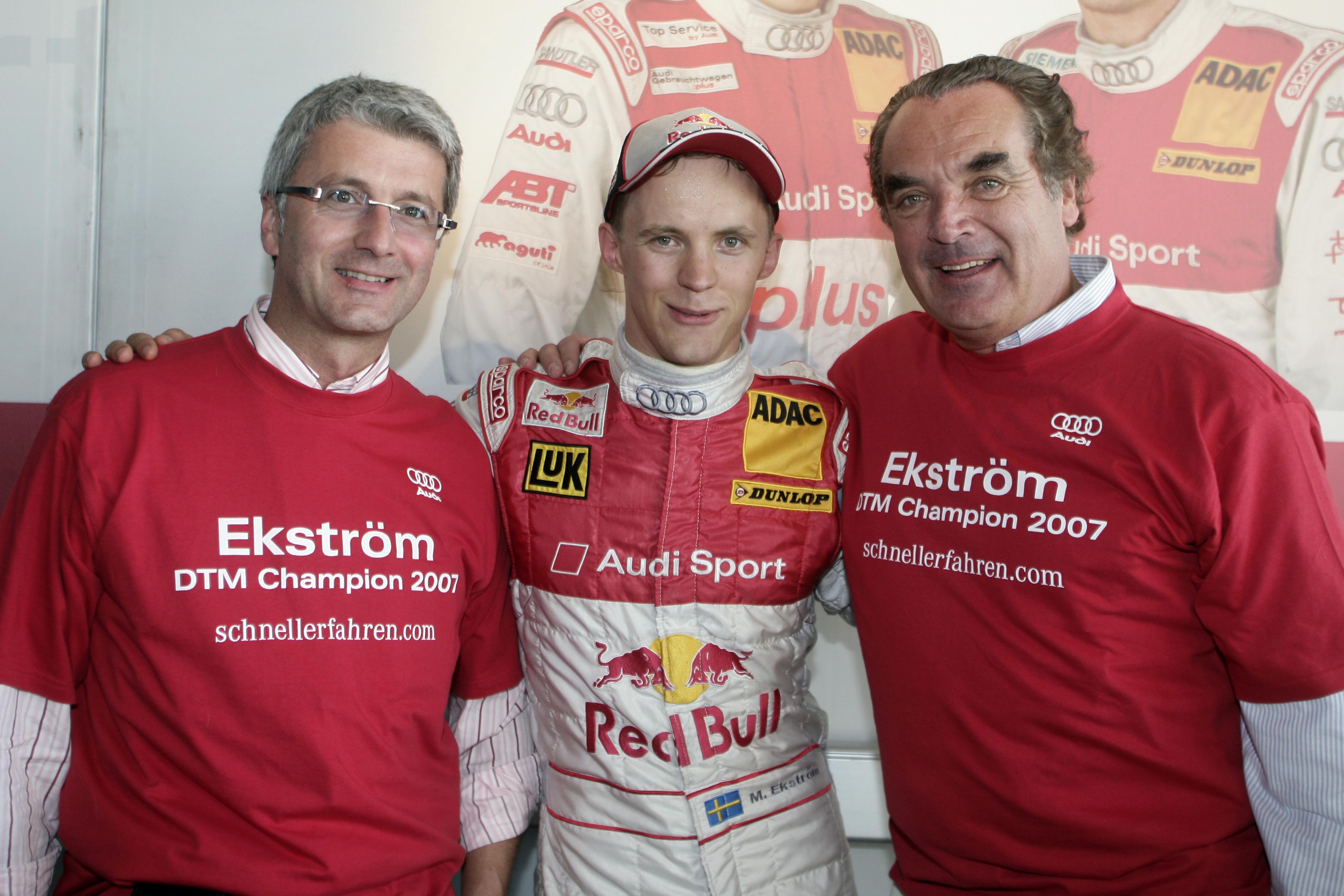 Rupert Stadler, Mattias Ekström y Ralph Weyler