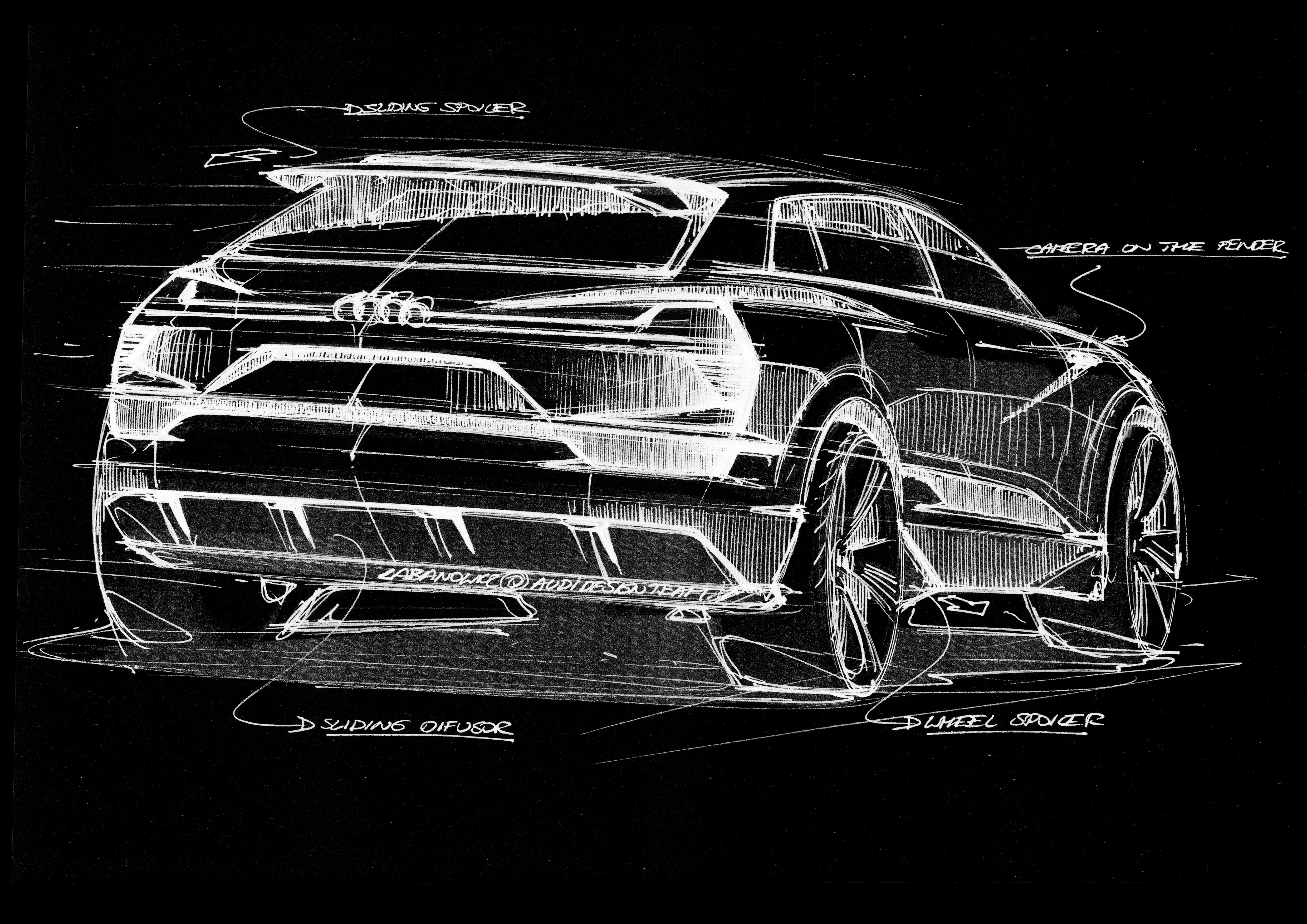 Audi e-tron quattro concept â?? Exterior Sketch â?? Rear