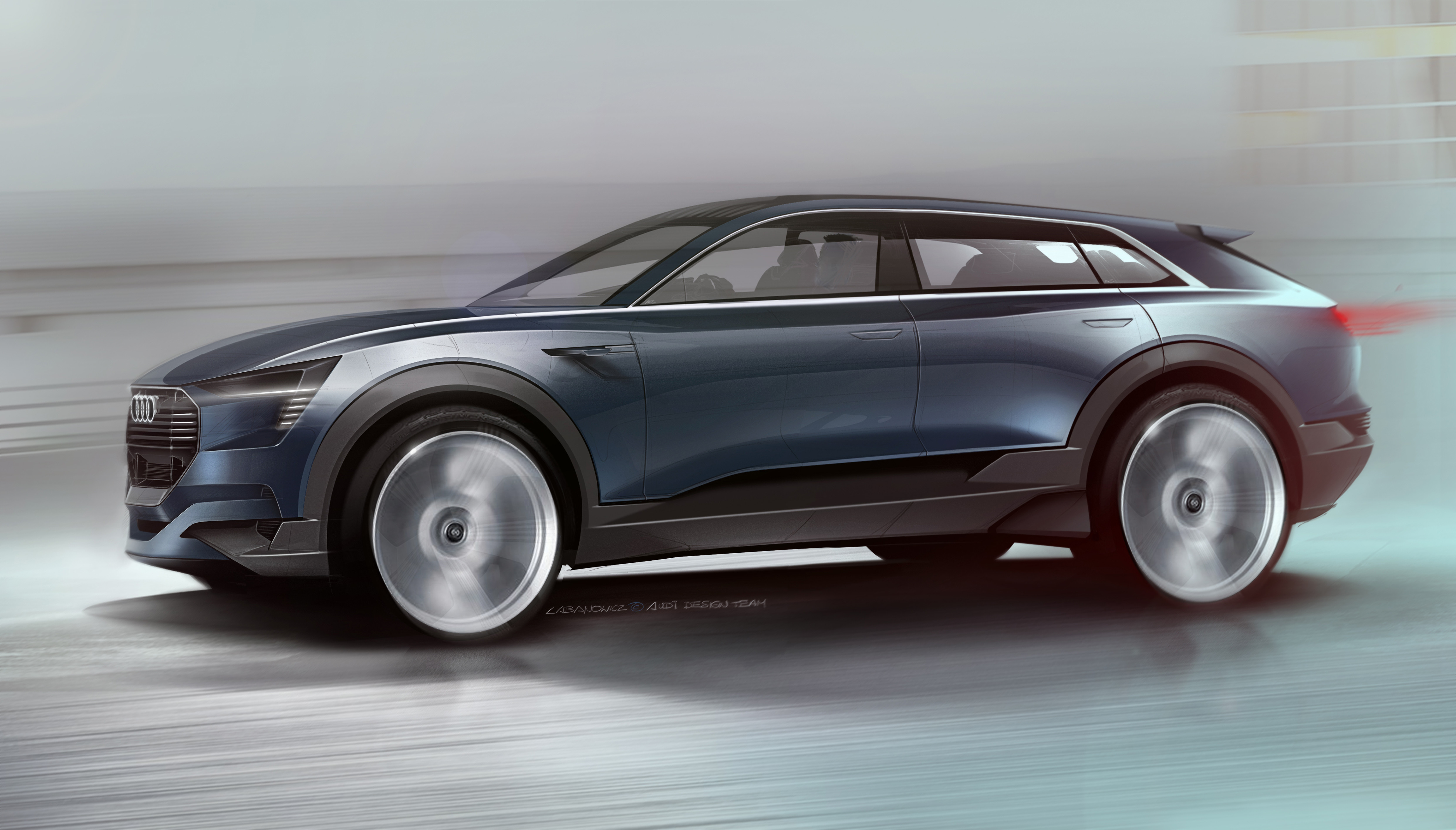 Audi e-tron quattro concept â?? Exterior Sketch