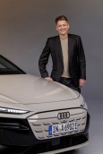 Gernot DÃ¶llner, CEO of AUDI AG, beside the new A6 Sportback e-t