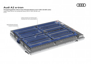 Audi A2 e-tron - Liquid-cooled lithium iron phosphate battery wi