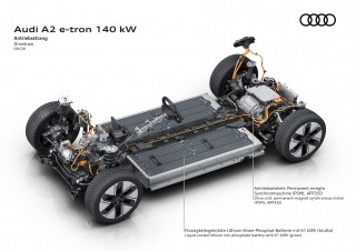 Audi A2 e-tron drivetrain with 140 kW output
