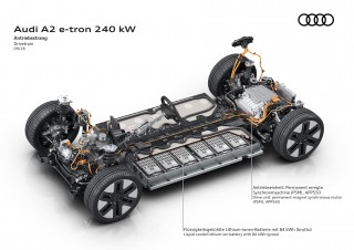 Audi A2 e-tron drivetrain with 240 kW output